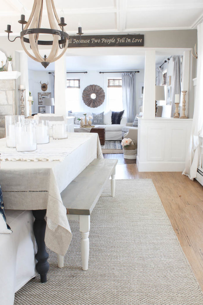 neutral rug in the dining room & rug **giveaway** - rooms for rent blog