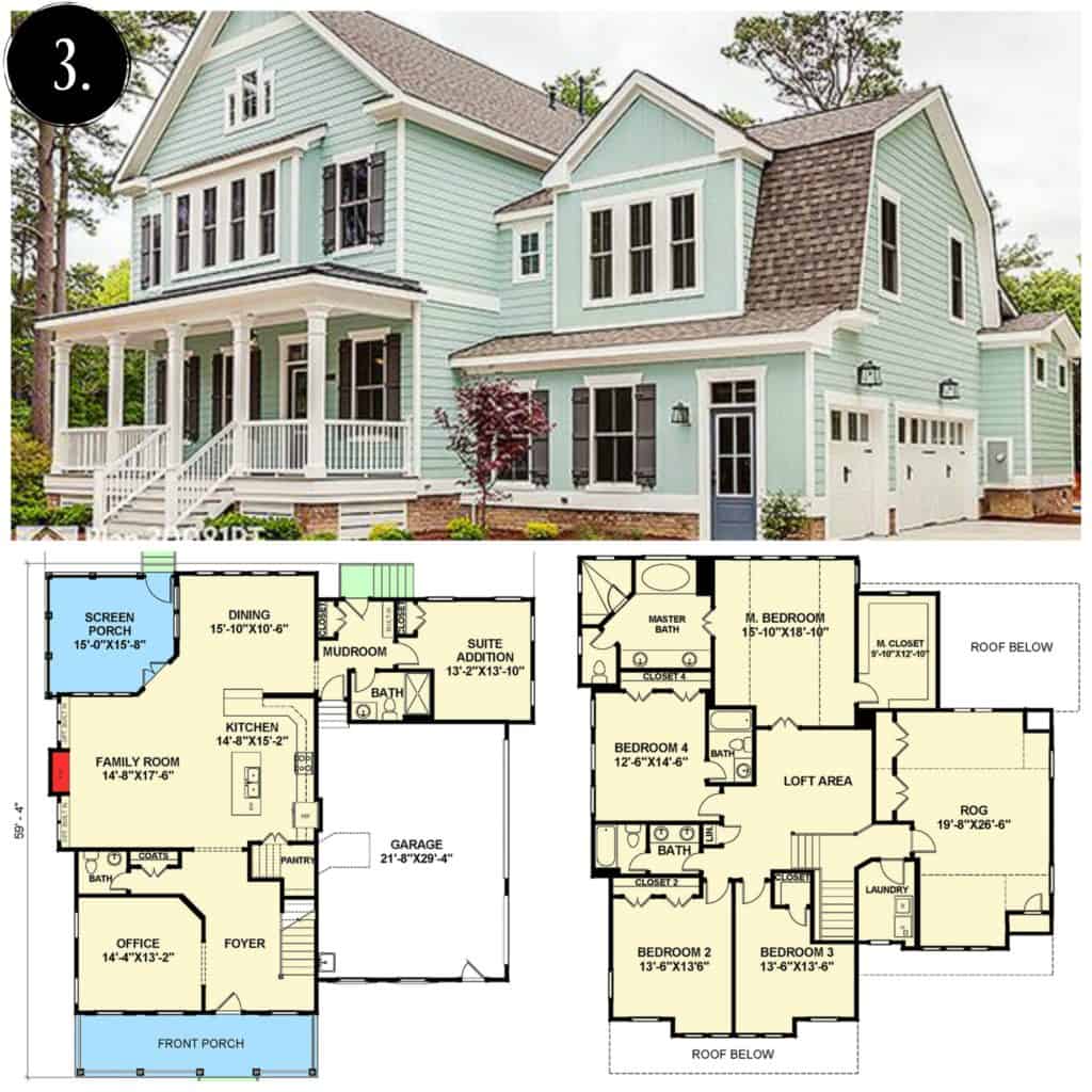 Farmhouse Cottage Floor Plans Floorplans Click