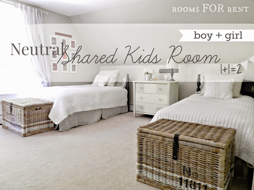 Neutral Shared Kids Room Reveal