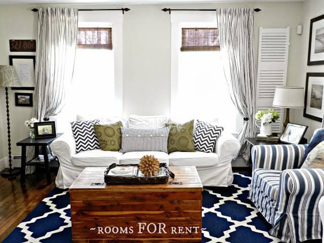 Blue & white Family Room