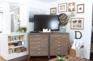 Gallery wall around the tv