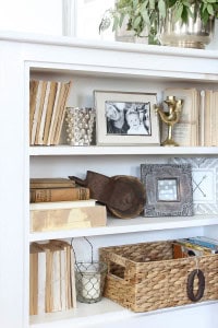 Styled Built -in bookcases, living room decor