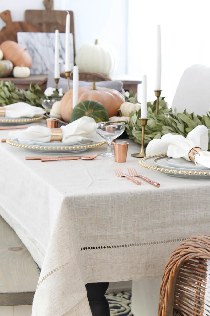 Thanksgiving Tablescape {with bay leaf garland} - Rooms For Rent blog