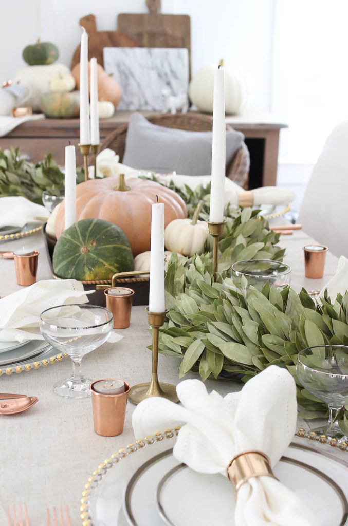 Thanksgiving Tablescape {with bay leaf garland} - Rooms For Rent blog