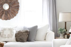 Light Gray Linen Curtains | Farmhouse Living Room Decor | Rooms FOR Rent Blog