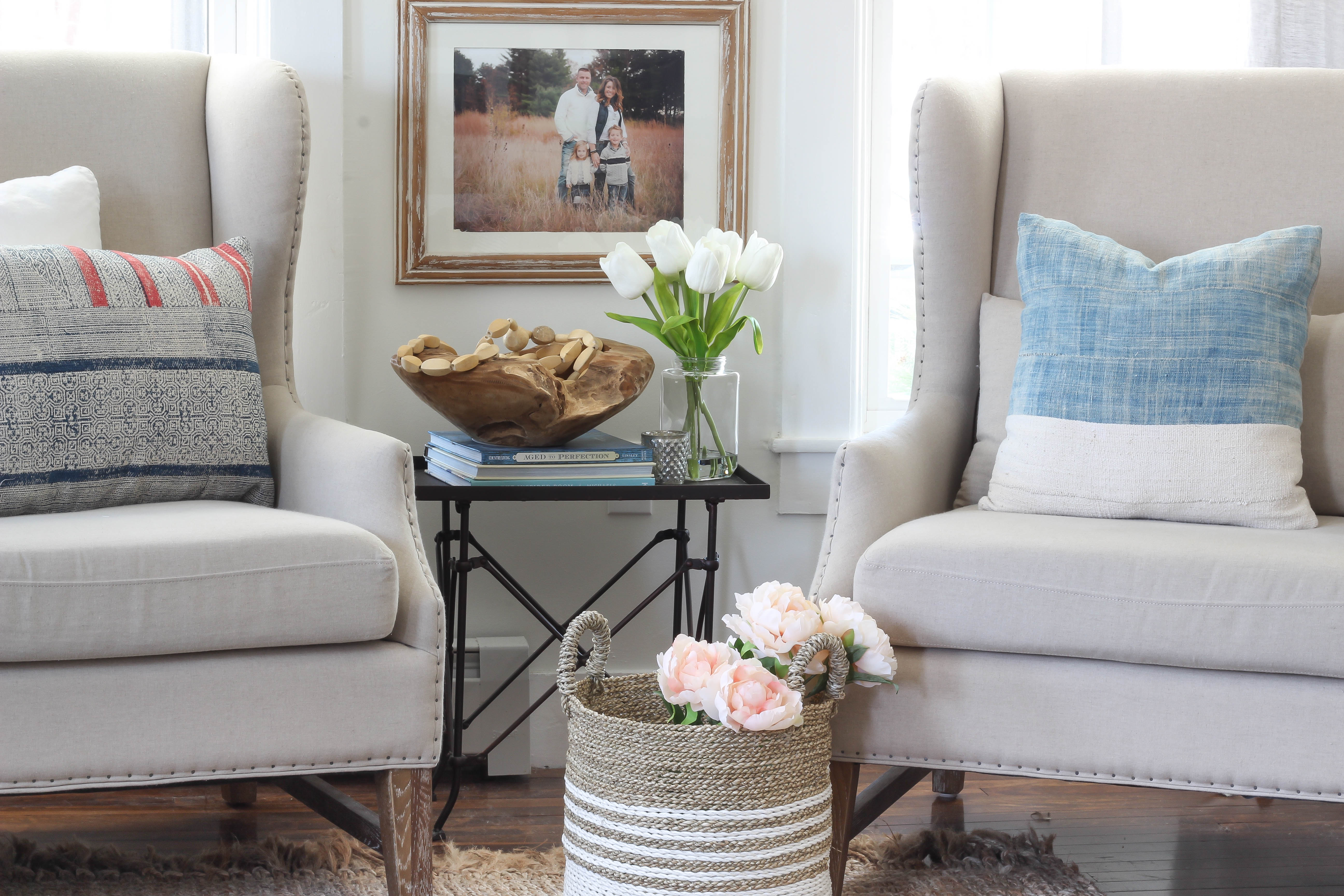 Living Room Decor Ideas With 2 Wingback Chairs