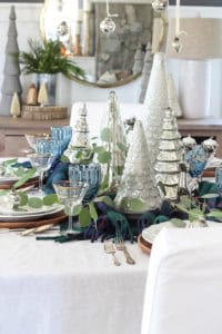 Eclectic Blue Christmas Tablescape {2018} | Rooms FOR Rent Blog