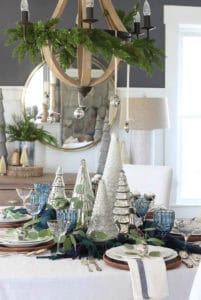 Eclectic Blue Christmas Tablescape {2018} | Rooms FOR Rent Blog