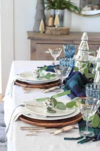 Eclectic Blue Christmas Tablescape {2018} | Rooms FOR Rent Blog