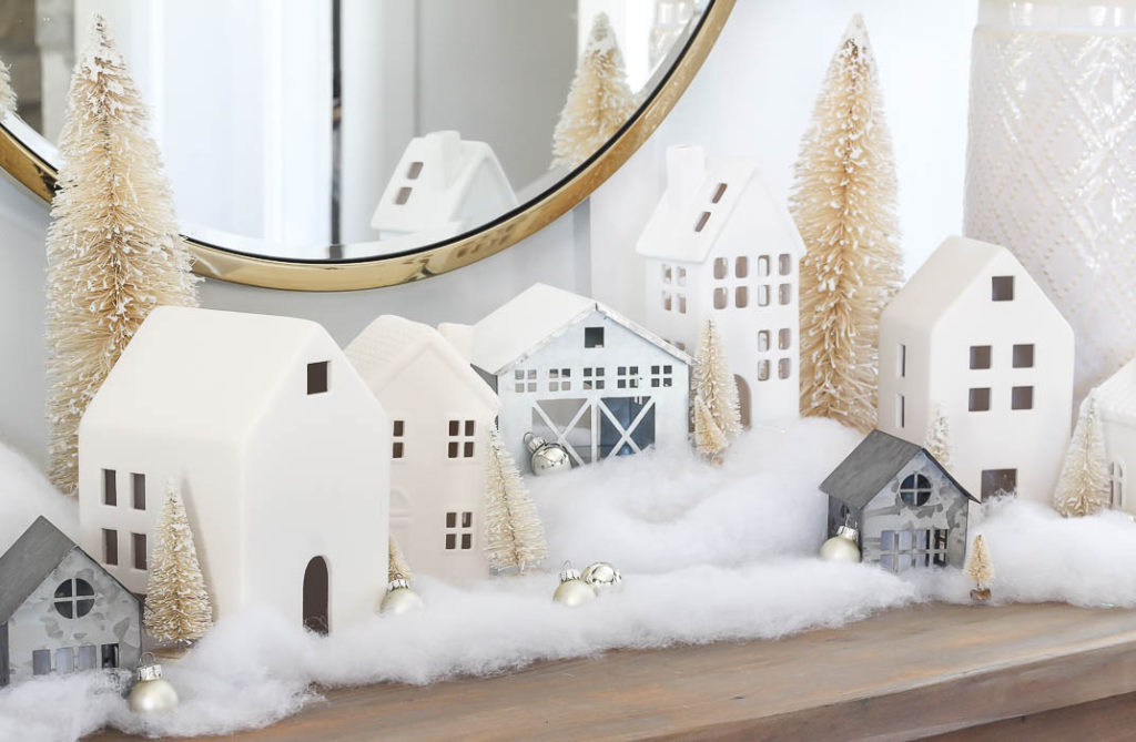 White Village Christmas Mantel - A Wonderful Thought