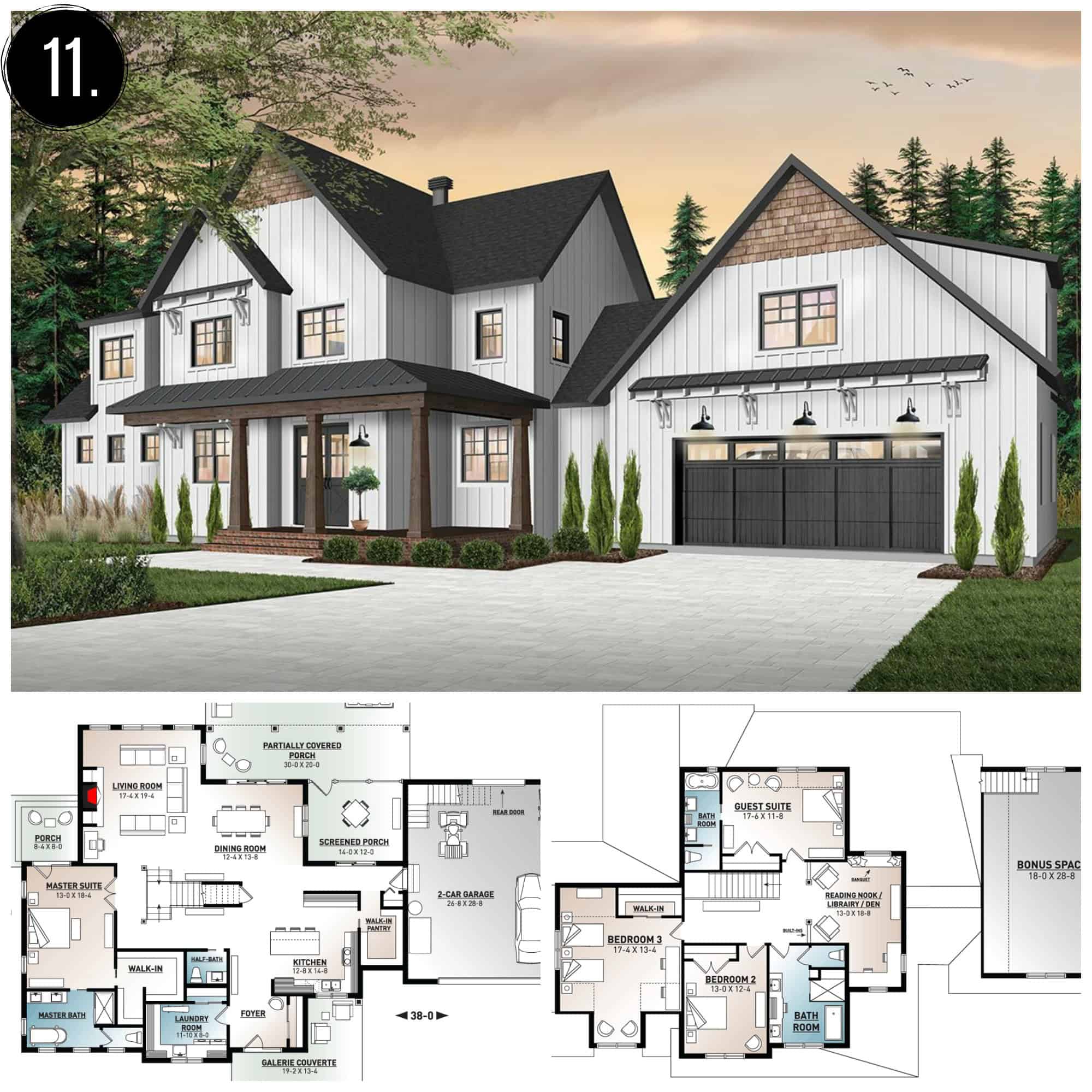 5 bedroom modern farmhouse plans