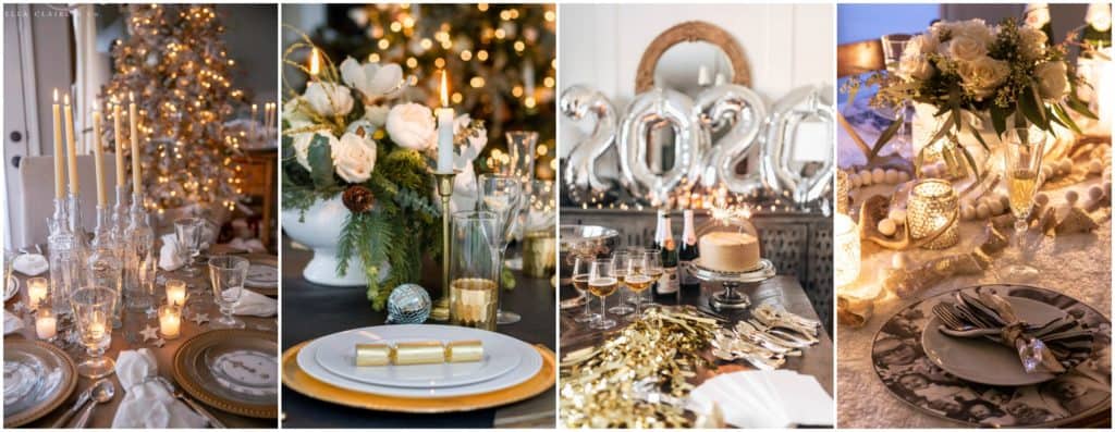 How to Set a Sparkling New Year's Eve Tablescape with Black and Gold Glam