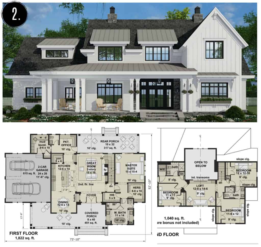 New Modern House Floor Plans Floorplans Click   Farmhouse Plan 2 1024x969 