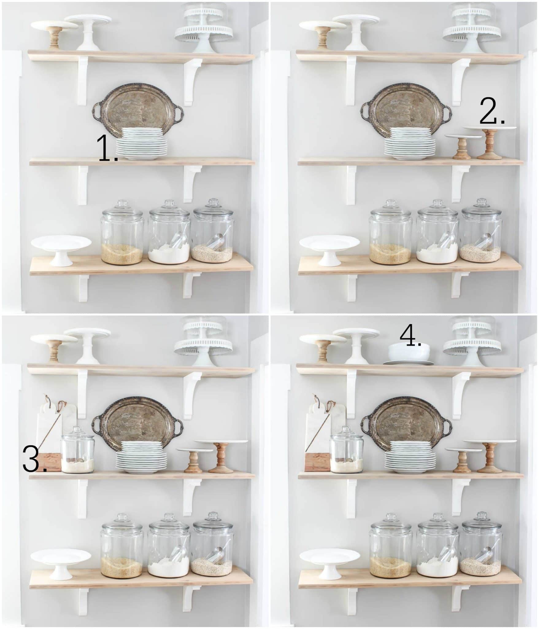 How I Style the Open Shelves in our Kitchen Rooms For Rent blog
