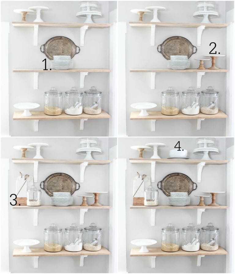 How I Style the Open Shelves in our Kitchen Rooms For Rent blog