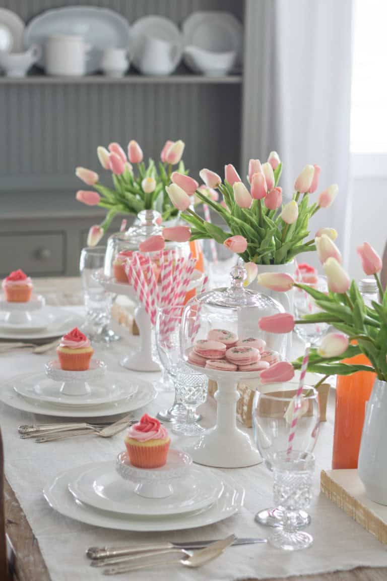 Pretty Pink + White Tablescapes - Rooms For Rent blog