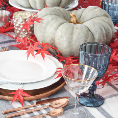Blue + Red Fall Soiree Tablescape | 2020