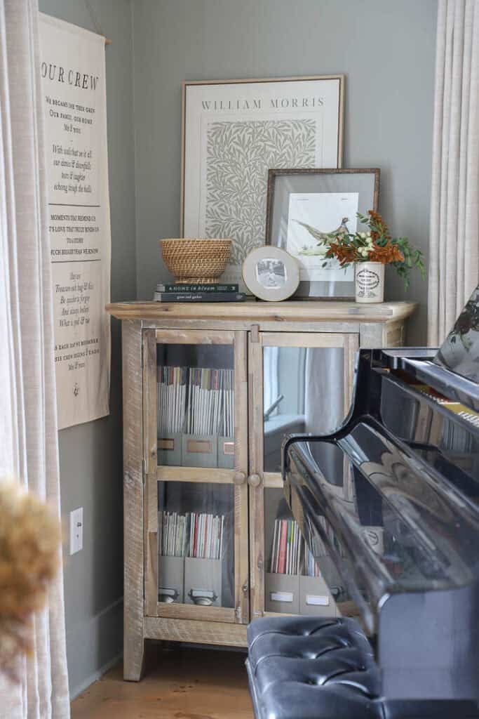 Warm, inviting home styled for fall with natural textures and soft colors