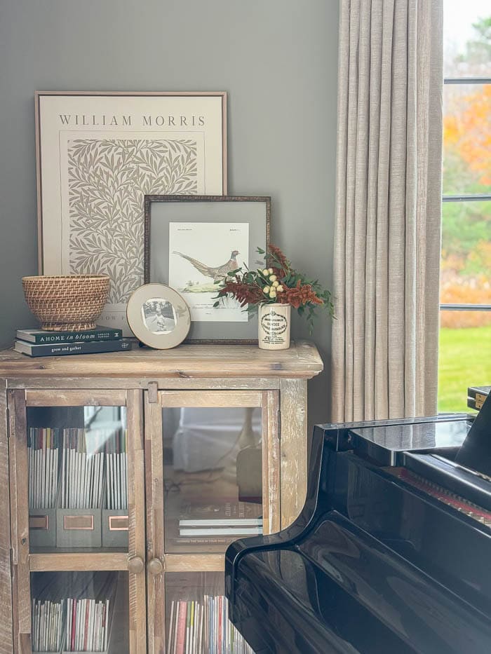 Warm, inviting home styled for fall with natural textures and soft colors