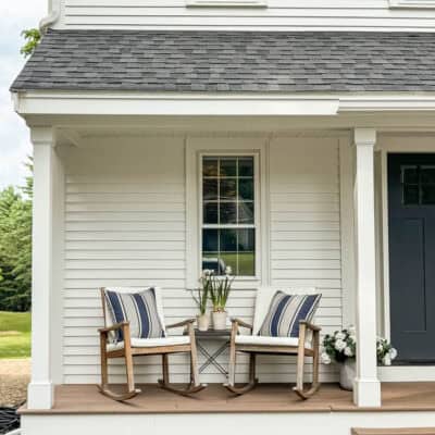 A Simple Summer Front Porch with Classic New England Style