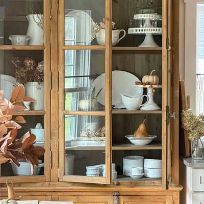 How I Decorated My Antique Kitchen Cupboard for Fall